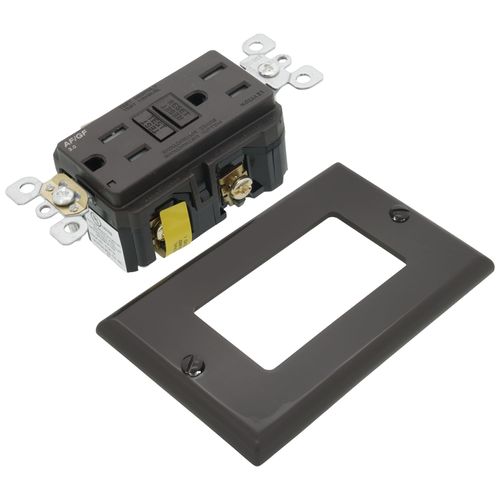 Main product image of 15A, Self Test, Tamper-Resistant Dual-Function AFCI/GFCI Outlet w/ LED Indicator Light (125V) - Brown