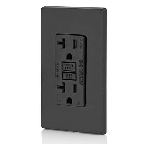 Main product image of 20A, Self Test, Tamper-Resistant Dual-Function AFCI/GFCI Outlet w/ LED Indicator Light (125V) - Black