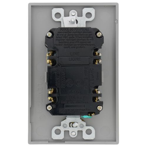 Main product image of 20A, Self Test, Tamper-Resistant Dual-Function AFCI/GFCI Outlet w/ LED Indicator Light (125V) - Gray