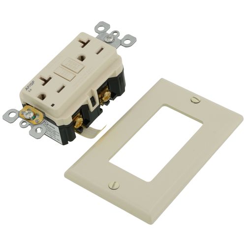 Main product image of 20A, Self Test, Tamper-Resistant Dual-Function AFCI/GFCI Outlet w/ LED Indicator Light (125V) - Light Almond