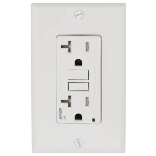 Main product image of SmartlockPro Tamper Resistant AFCI/GFCI Duplex Receptacle w/ Wall Plate  - White (125V)