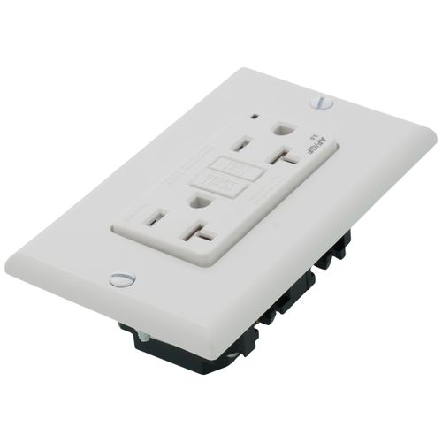 Main product image of SmartlockPro Tamper Resistant AFCI/GFCI Duplex Receptacle w/ Wall Plate  - White (125V)
