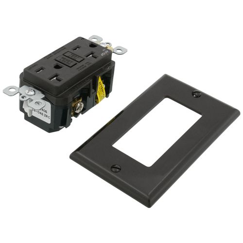 Main product image of 20A, Self Test, Tamper-Resistant Dual-Function AFCI/GFCI Outlet w/ LED Indicator Light (125V) - Brown