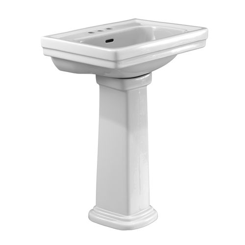 Main product image of LPT532.4N#01 Promenade 24" x 19-1/4" Rectangular Pedestal Bathroom Sink for 4" Center Faucets (Cotton White)