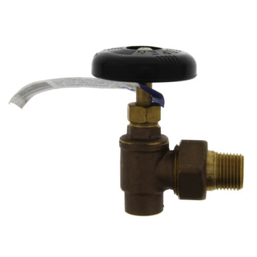 1/2" (Sweat x Male Union) Hot Water Angle Radiator Valve