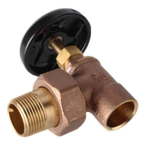 Main product image of 3/4" (Sweat x Male Union) Hot Water Angle Radiator Valve