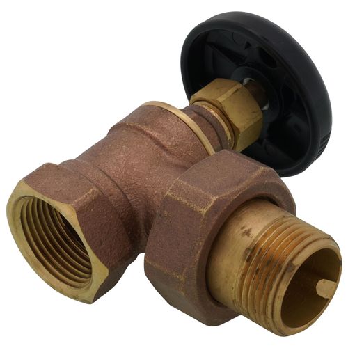 Main product image of 1" (FIP x Male Union) Hot Water Angle Radiator Valve, AHV-1000
