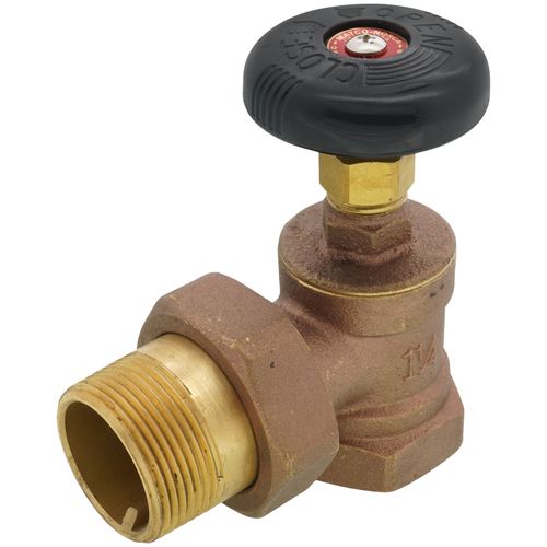 Main product image of 1-1/4" (FIP x Male Union) Hot Water Angle Radiator Valve, AHV-1250