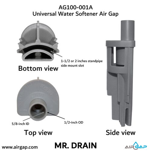 Main product image of Mr Drain Universal Air Gap for Water Softener and Filters w/ 1/2" OD or 5/8" ID Inlet