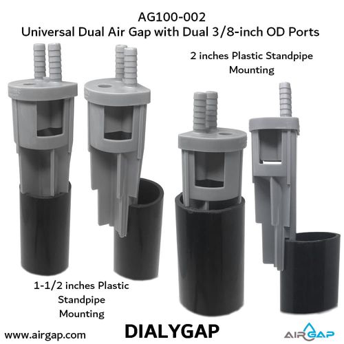 Main product image of Mr Drain Universal Dual Air Gap for Water Filters, w/ 3/8" OD Inlet Ports