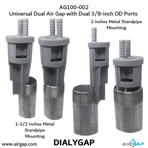 Main product image of Mr Drain Universal Dual Air Gap for Water Filters, w/ 3/8" OD Inlet Ports