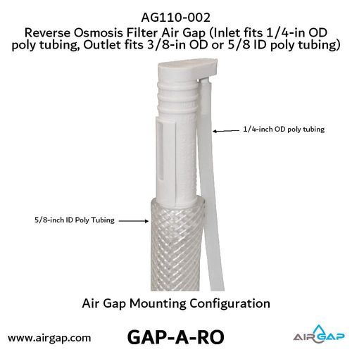 Main product image of Reverse Osmosis Filter Air Gap, Bottom Entry w/ 1/4" Inlet Ports and 3/8" Outlet (1/2 GPM)