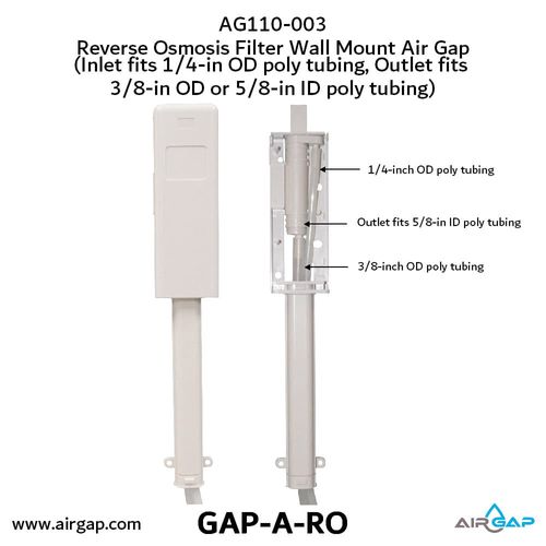 Main product image of Reverse Osmosis Filter Air Gap w/ Wall Mount Cover, 1/4" Inlet Ports and 3/8" Outlet (1/2 GPM)