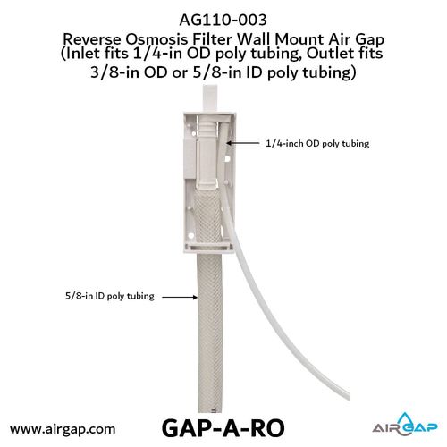 Main product image of Reverse Osmosis Filter Air Gap w/ Wall Mount Cover, 1/4" Inlet Ports and 3/8" Outlet (1/2 GPM)