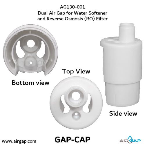 Main product image of Dual Air Gap for Water Softener and Reverse Osmosis w/ 1/2" OD to 5/8" ID Tubing Inlet