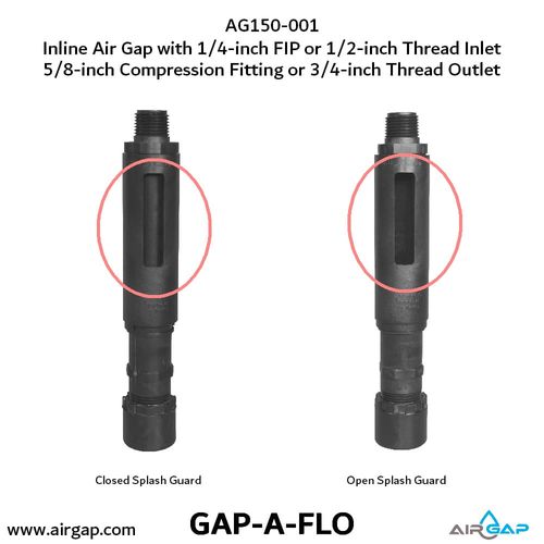 Main product image of Gap-A-Flo In-Line Air Gap w/ 1/4" FIP or 1/2" MIP Inlet