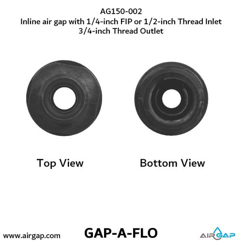 Main product image of Gap-A-Flo High-Flow In-Line Air Gap w/ 1/4" FIP or 1/2" MIP Inlet
