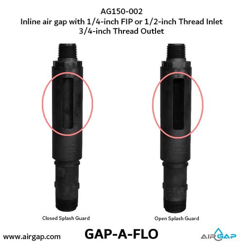 Main product image of Gap-A-Flo High-Flow In-Line Air Gap w/ 1/4" FIP or 1/2" MIP Inlet