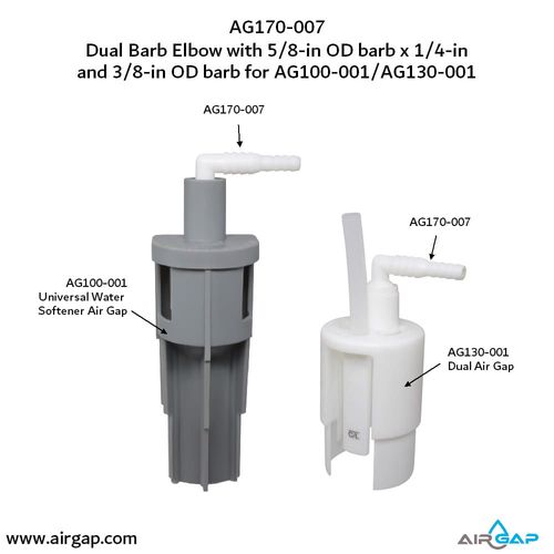 Main product image of 3/8" or 1/4" Inlet x 5/8" Outlet 90-Degree Dual Barb Elbow