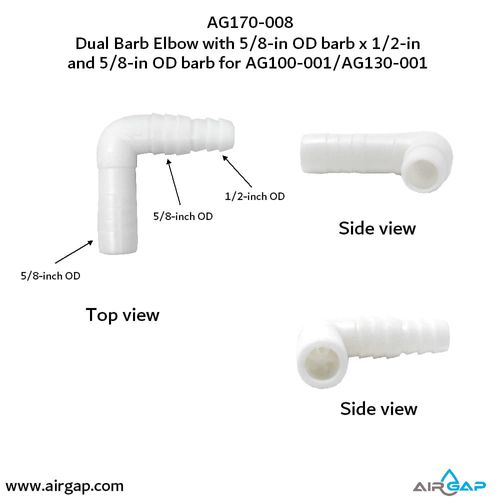 Main product image of 1/2" or 5/8" Inlet x 5/8" Outlet 90-Degree Dual Barb Elbow
