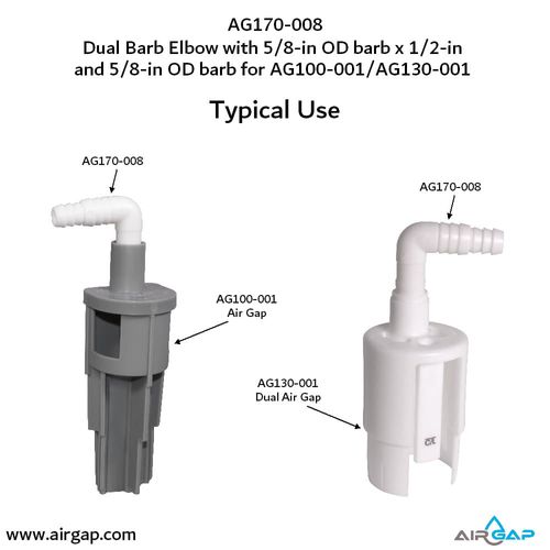 Main product image of 1/2" or 5/8" Inlet x 5/8" Outlet 90-Degree Dual Barb Elbow