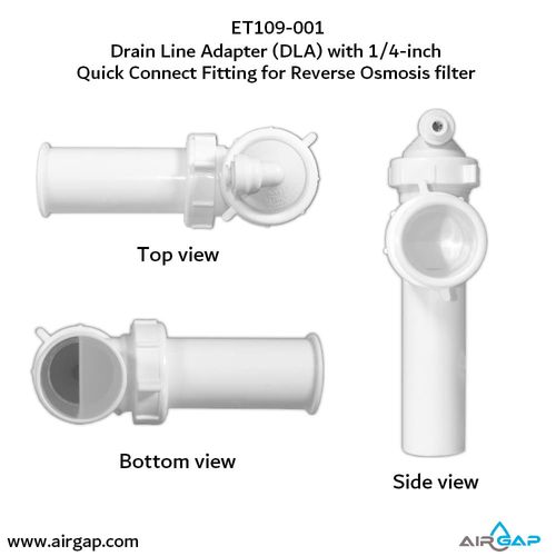 Main product image of Quick Connect Reverse Osmosis Drain Line Adapter w/ 1/4" Push-In Inlet