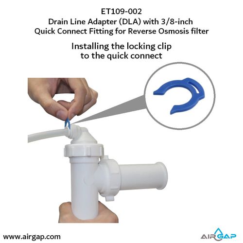Main product image of Quick Connect Reverse Osmosis Drain Line Adapter w/ 3/8" Push-In Inlet