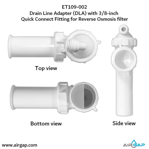Main product image of Quick Connect Reverse Osmosis Drain Line Adapter w/ 3/8" Push-In Inlet