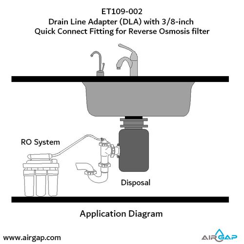 Main product image of Quick Connect Reverse Osmosis Drain Line Adapter w/ 3/8" Push-In Inlet
