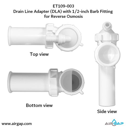 Main product image of Quick Connect Reverse Osmosis Drain Line Adapter w/ 1/2" Barb Insert Inlet