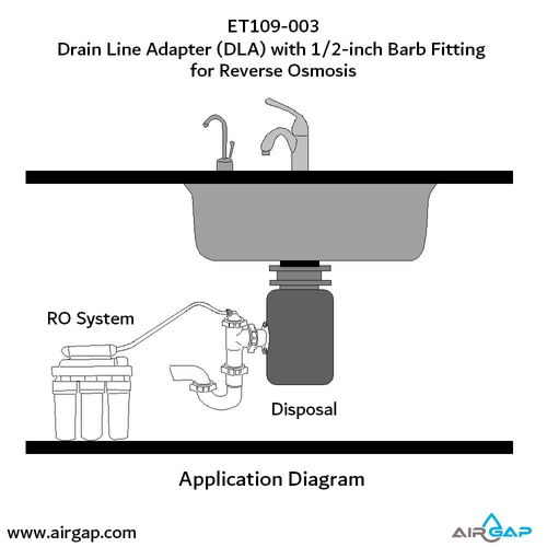 Main product image of Quick Connect Reverse Osmosis Drain Line Adapter w/ 1/2" Barb Insert Inlet