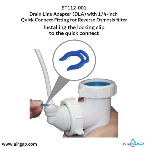 Main product image of Quick Connect Reverse Osmosis Drain Line Adapter w/ 1/4" Push-In Inlet (Commercial)
