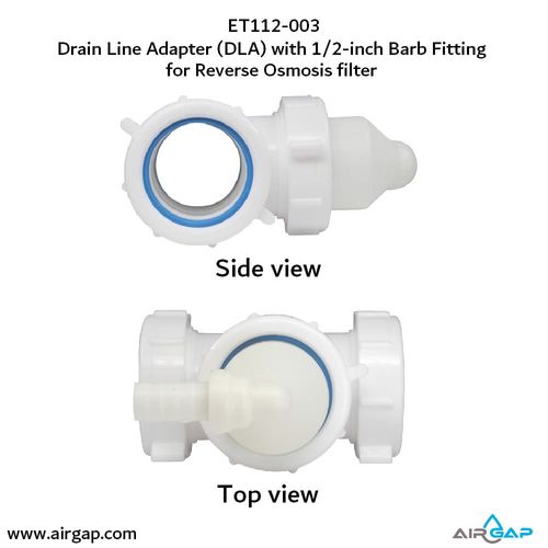 Main product image of Quick Connect Reverse Osmosis Drain Line Adapter w/ 1/2" Barb Insert Inlet (Commercial)
