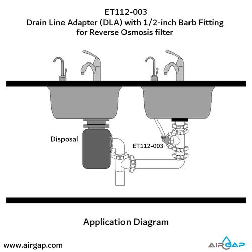 Main product image of Quick Connect Reverse Osmosis Drain Line Adapter w/ 1/2" Barb Insert Inlet (Commercial)