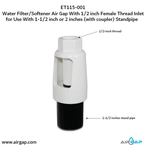 Main product image of Multi Purpose Air Gap For Water Filter and Softener, 1/2" NPT Schedule 40 Inlet