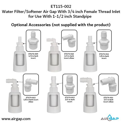 Main product image of Multi Purpose Air Gap For Water Filter and Softener, 3/4" NPT Schedule 40 Inlet