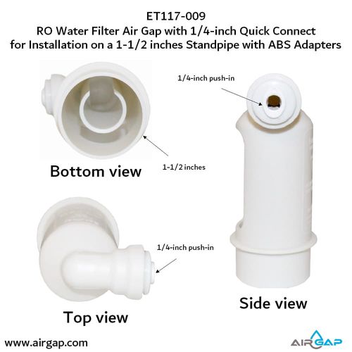 Main product image of Air Gap For Water Filter w/ ABS Trap Adapter, 1/4" Push-In Inlet