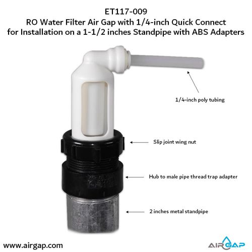 Main product image of Air Gap For Water Filter w/ ABS Trap Adapter, 1/4" Push-In Inlet