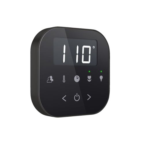 Main product image of AirButler Steam Shower Control Package with AirTempo Control and Aroma Glass SteamHead in Black Matte Black