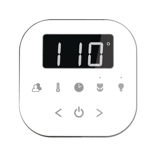 Main product image of AirTempo Steam Shower Control and Aroma Glass SteamHead in White Satin Brass