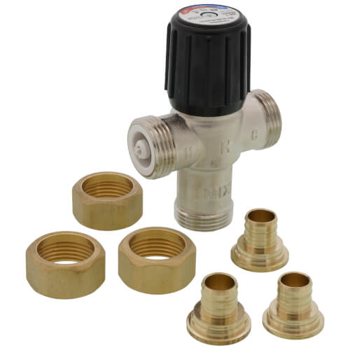 3/4" Union PEX Lead Free Mixing Valve (70-145F)