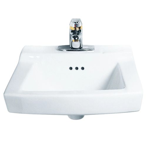 Main product image of Comrade Wall-Hung Sink w/ 4" Centerset, Wall Hanger Included (White)