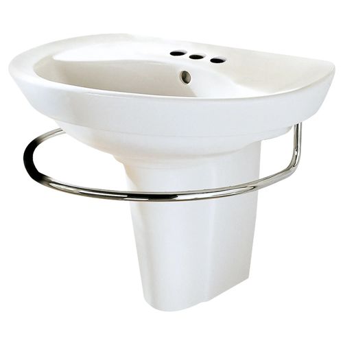 Main product image of Ravenna 4" Centerset Wall-Hung Sink and Semi-Pedestal Leg Combination (White)