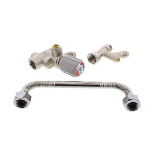 Main product image of DirectConnect Water Heater Kit w/ 3/4" Mixing Valve, 8" SS Corrugated Hose Connector (Lead Free)
