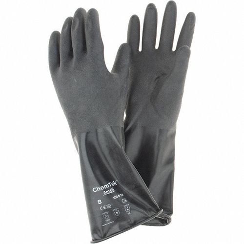 Main product image of AlphaTec 38-514 Medium-Duty Chemical Resistant Gloves, Unsupported Butyl Polymer with Rough Grip, Black, Medium
