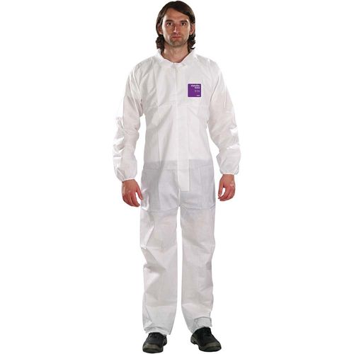 Main product image of AlphaTec 1500 Model 100 Disposable Chemical Resistant Coveralls, White, 4XL (Pack of 25)
