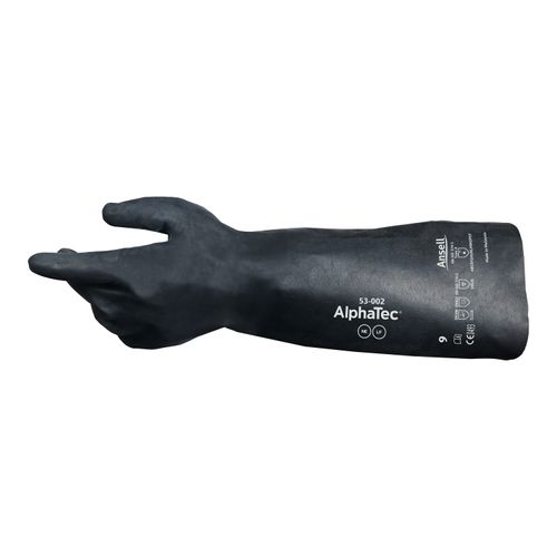 Main product image of AlphaTec 53-002 Hybrid Technology Chemical Resistant Gloves, Multi-Layer Polymer & Nitrile Shell, Black, 2XL