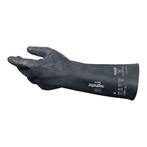 Main product image of AlphaTec 53-003 Hybrid Technology Chemical & Heat Resistant Gloves, Multi-Layer Polymer & Neoprene Shell, Black, Small