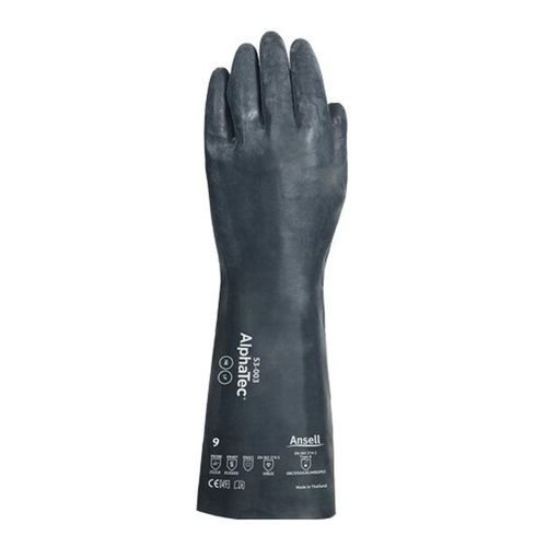 Main product image of AlphaTec 53-003 Hybrid Technology Chemical & Heat Resistant Gloves, Multi-Layer Polymer & Neoprene Shell, Black, XL