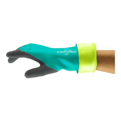 Main product image of AlphaTec 58-735 Advanced Chemical Resistant Gloves, Green/Hi-Viz, 2XL